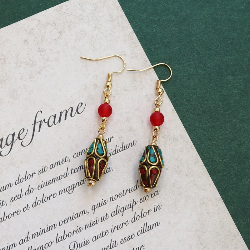 Fine Beaded Tassel Hoop Earrings — earrings, view 5