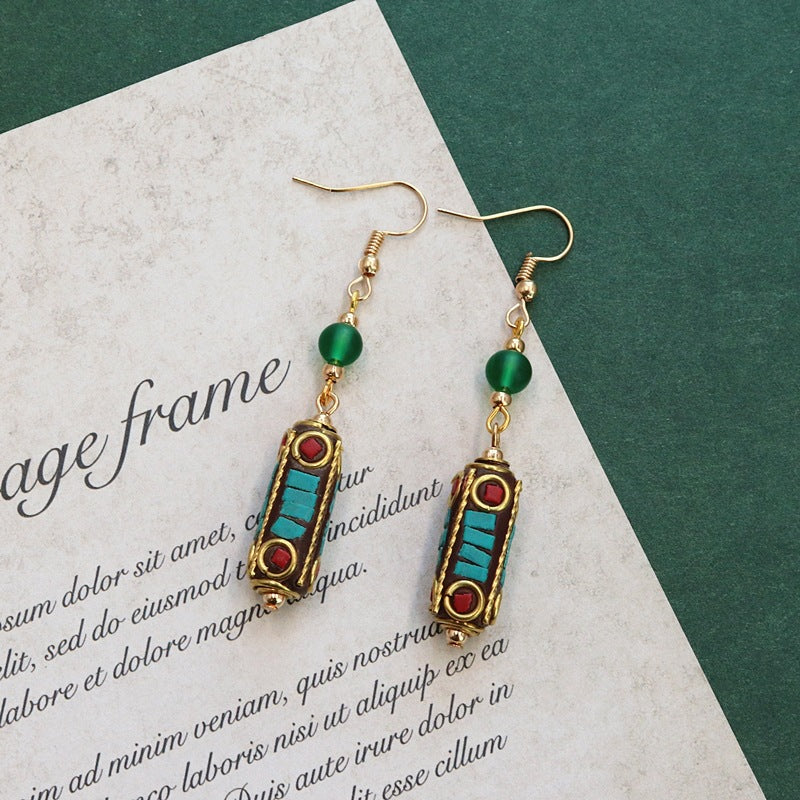 Fine Beaded Tassel Hoop Earrings — earrings, view 7