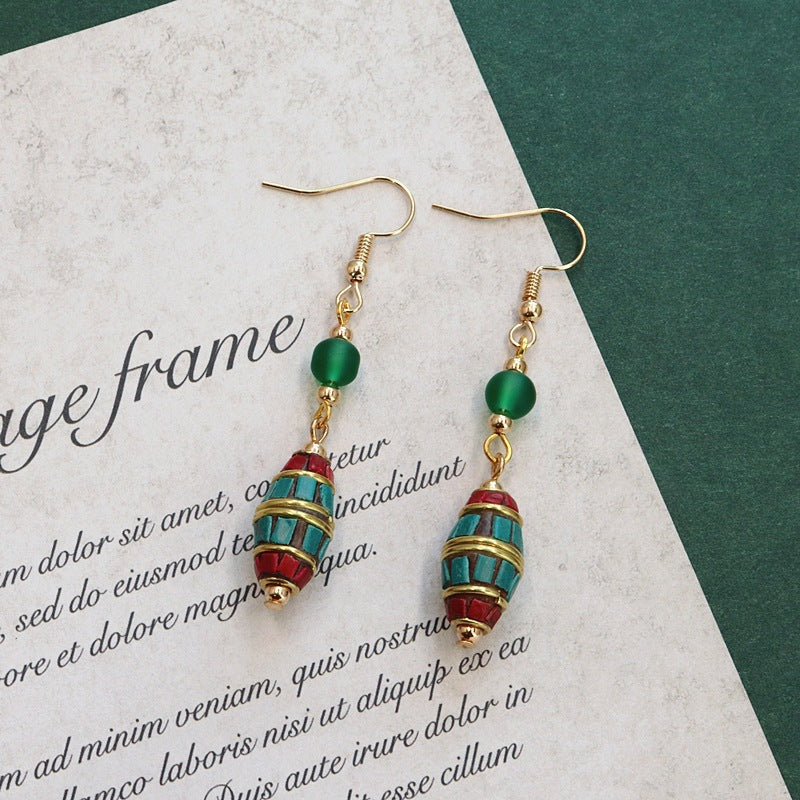 Fine Beaded Tassel Hoop Earrings — earrings, view 8