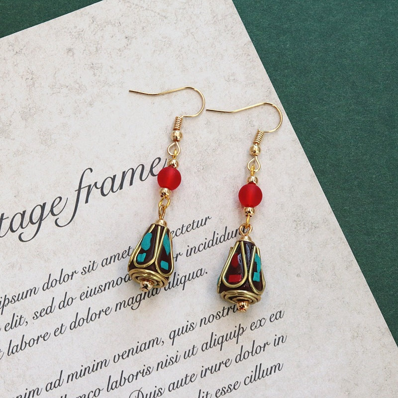 Fine Beaded Tassel Hoop Earrings — earrings, view 9