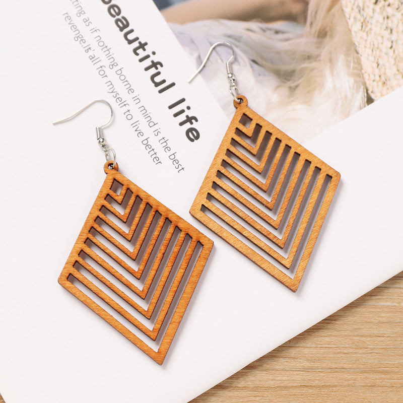 Wooden Leaf Hook Earrings — earrings, view 6