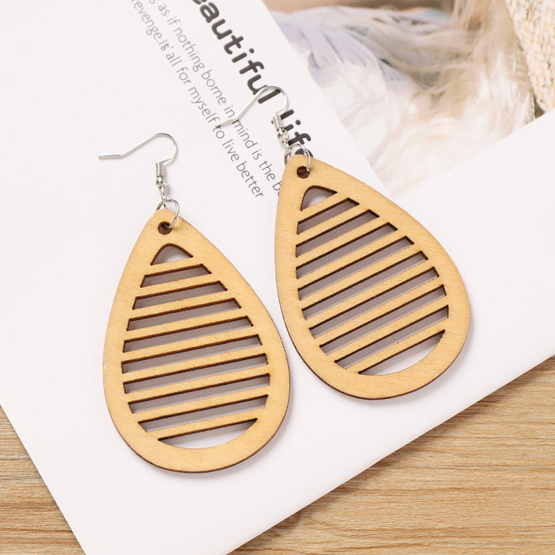Wooden Leaf Hook Earrings — earrings, view 9