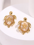 Enamel Beach Turtle Studs — earrings
