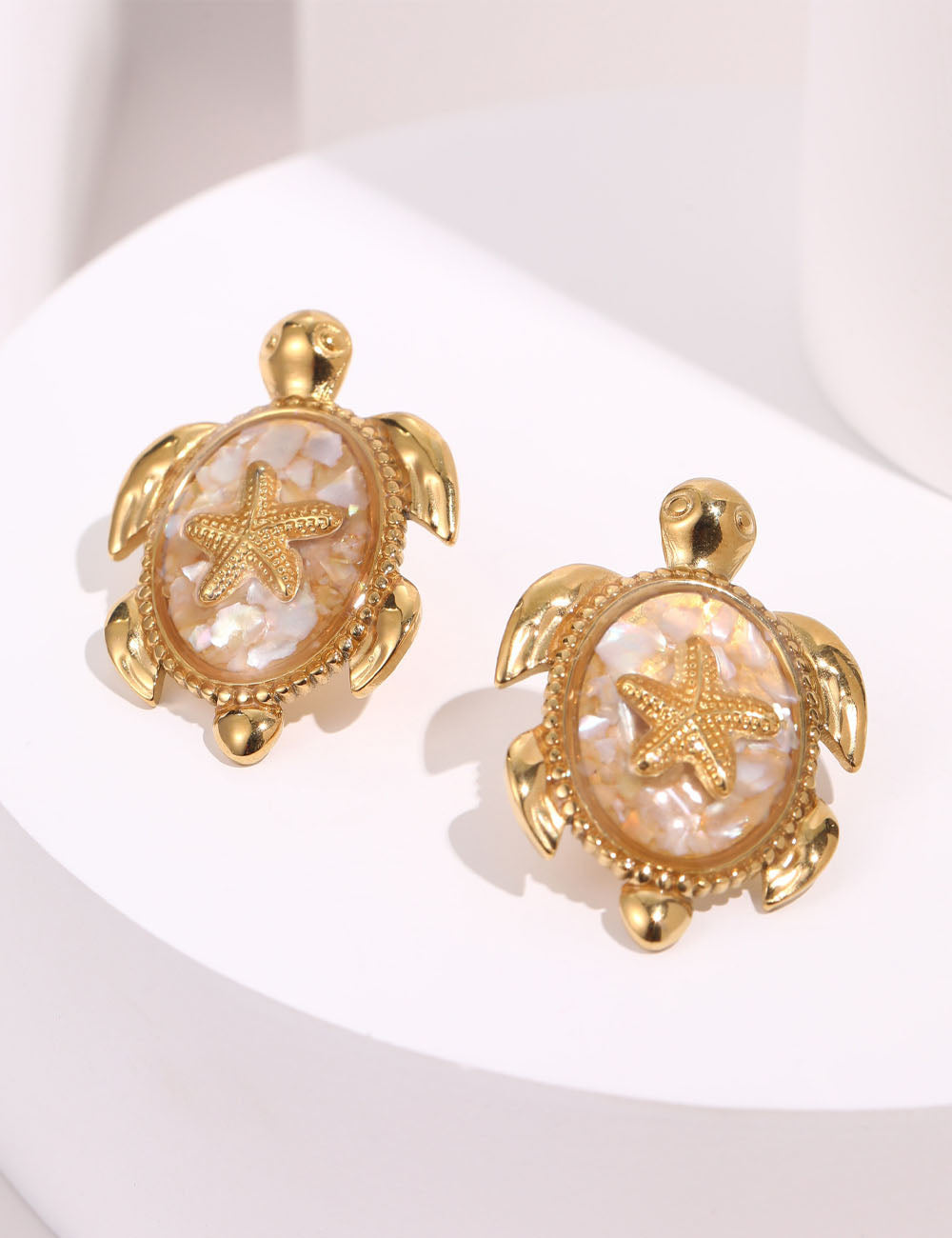 Enamel Beach Turtle Studs — earrings