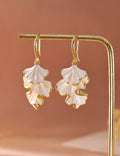 Ginkgo Leaf Drop Earrings — gold earrings