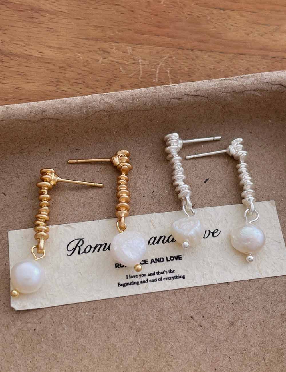 Irregular Pearl Dangle Earrings — earrings