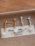 Irregular Pearl Dangle Earrings — earrings
