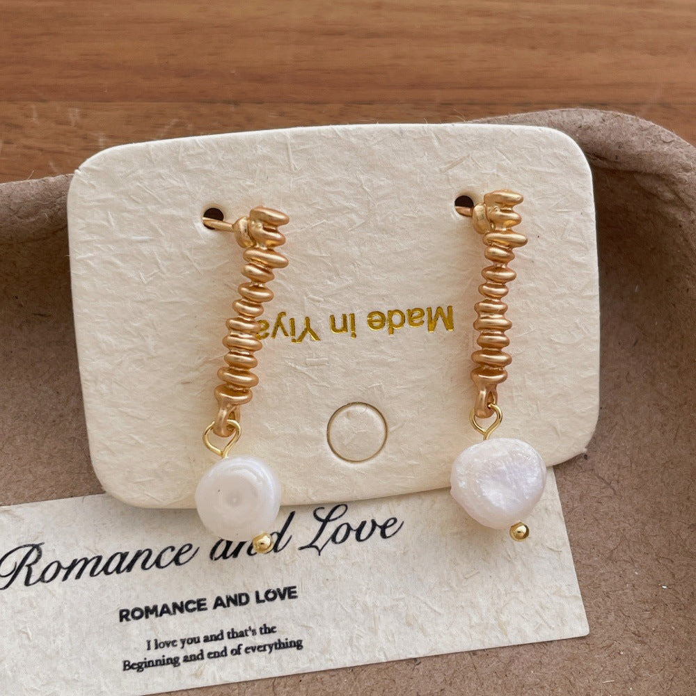 Irregular Pearl Dangle Earrings — earrings, view 5