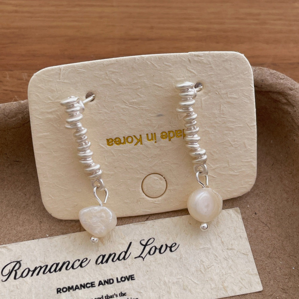 Irregular Pearl Dangle Earrings — earrings, view 6