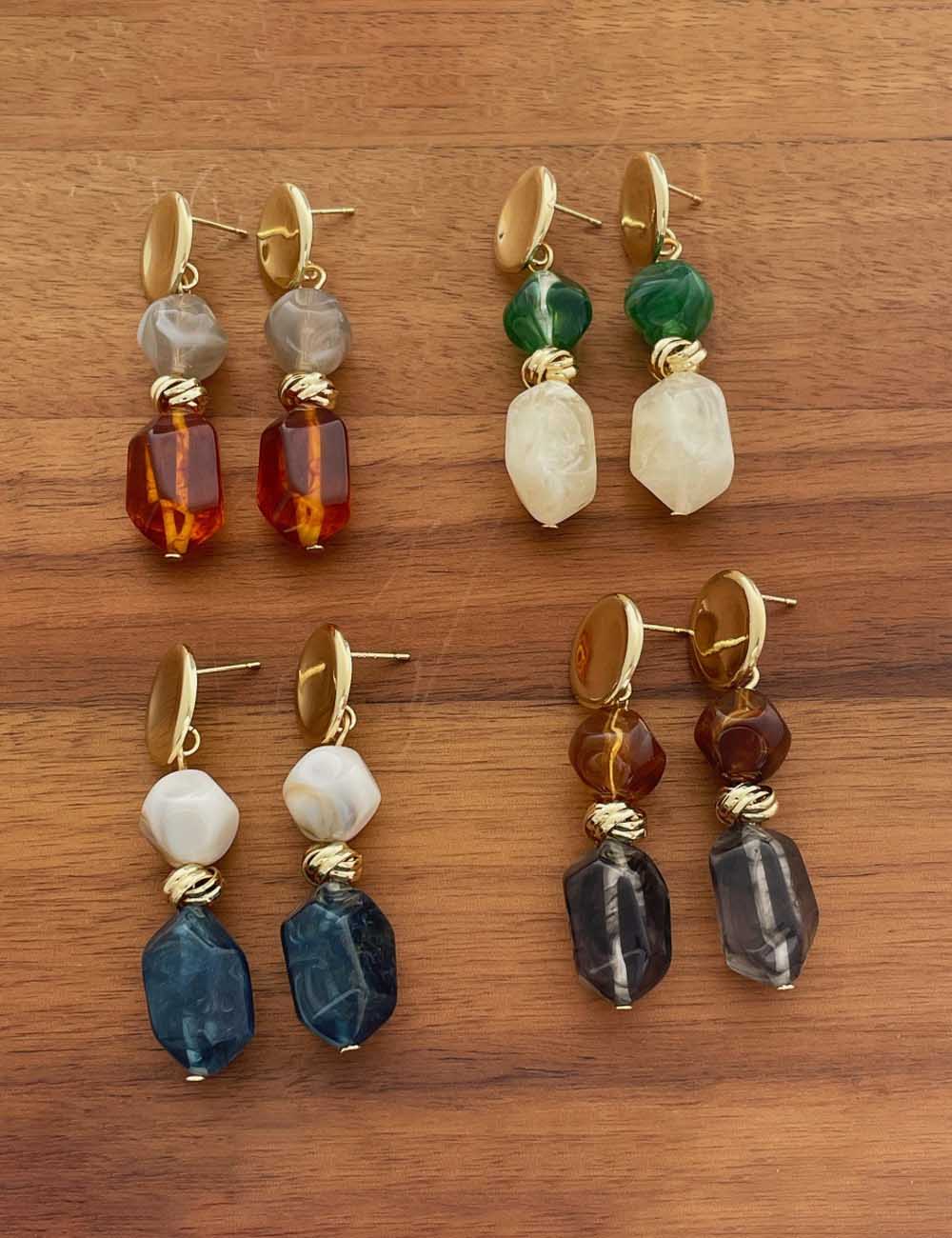 Fine Irregular Resin Dangle Earrings — earrings