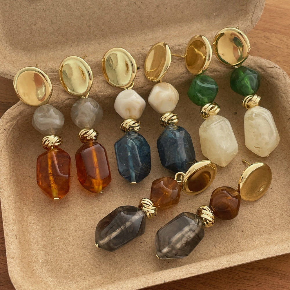 Fine Irregular Resin Dangle Earrings — earrings, view 2