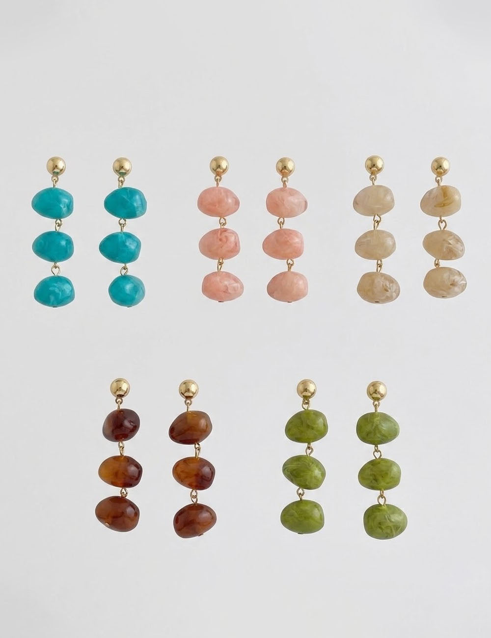 Oval Resin Dangle Earrings — earrings