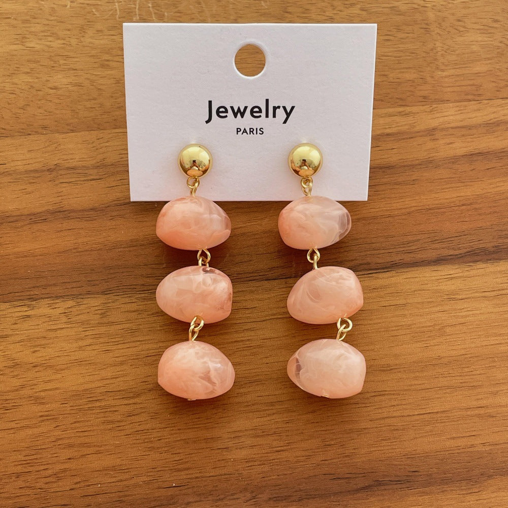 Oval Resin Dangle Earrings — earrings, view 2