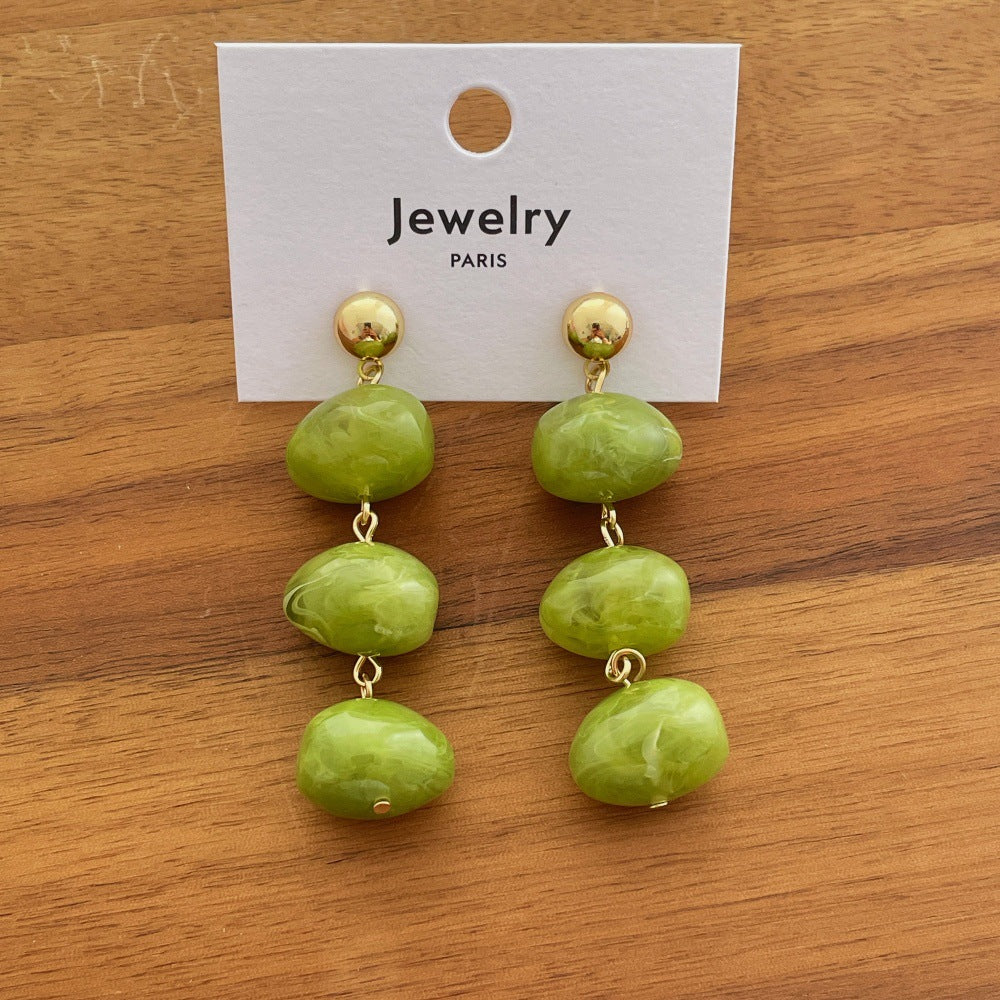 Oval Resin Dangle Earrings — earrings, view 4