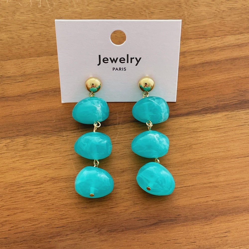 Oval Resin Dangle Earrings — earrings, view 5