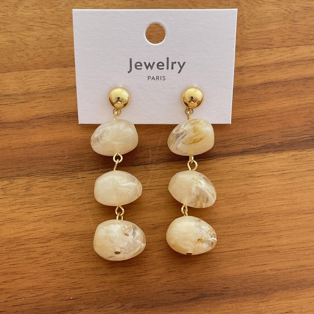 Oval Resin Dangle Earrings — earrings, view 6