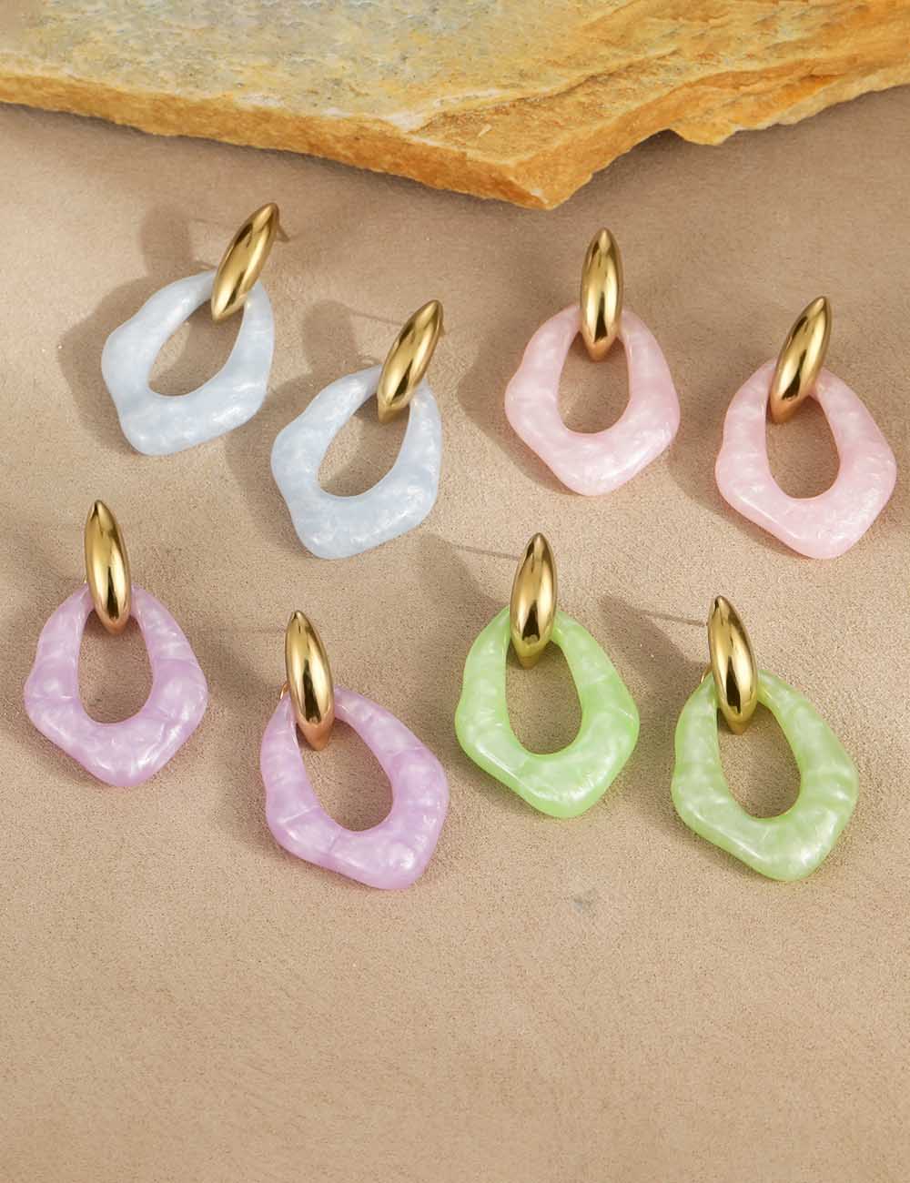 Irregular Resin Drop Earrings — earrings