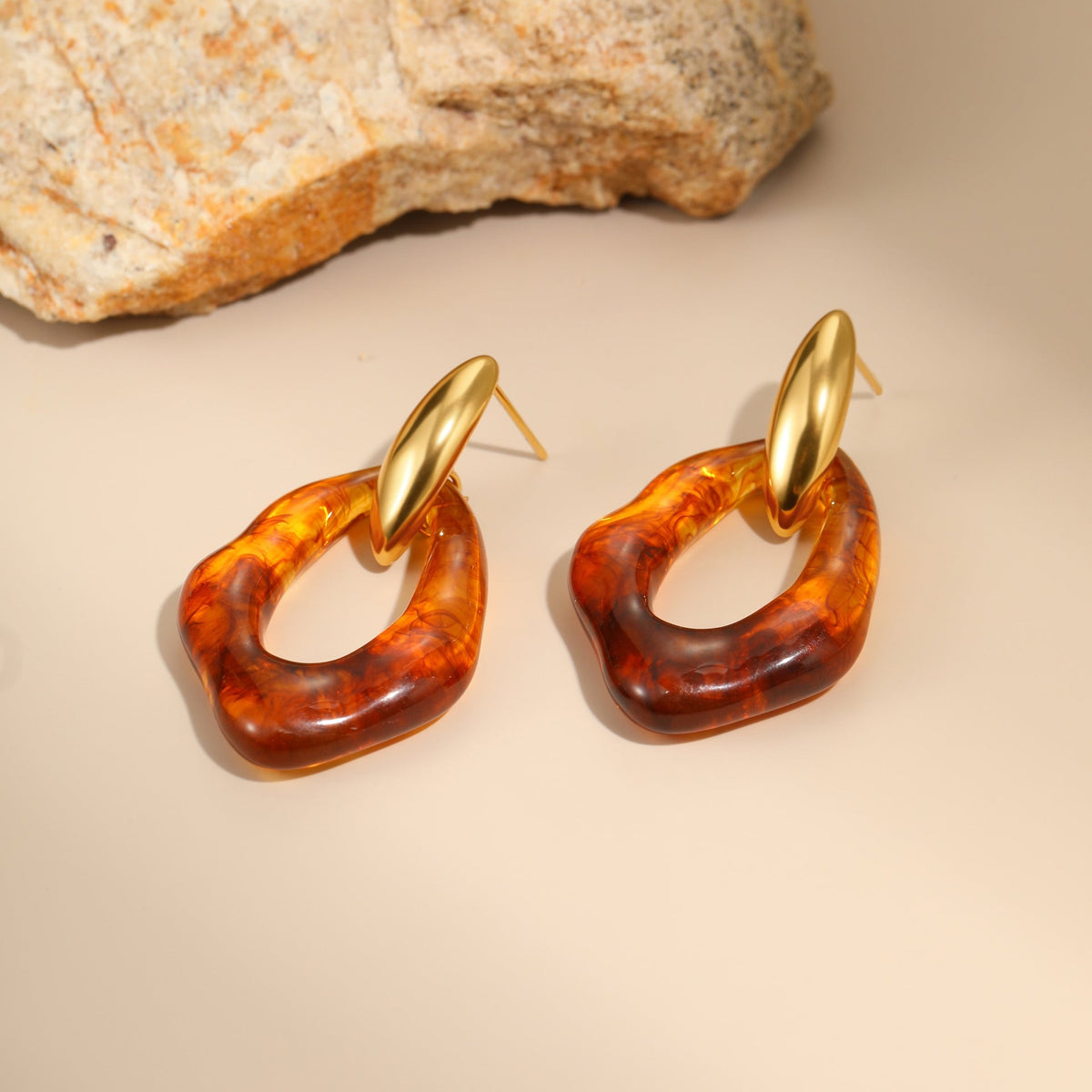 Irregular Resin Drop Earrings — earrings, view 2