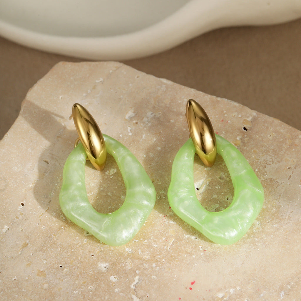 Irregular Resin Drop Earrings — earrings, view 4