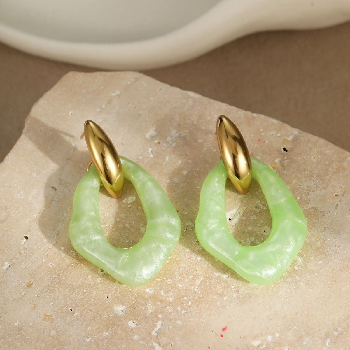 Irregular Resin Drop Earrings — earrings, view 4