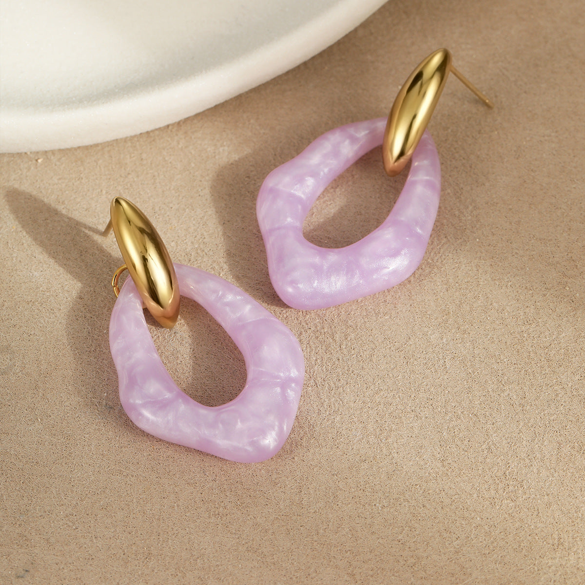 Irregular Resin Drop Earrings — earrings, view 5