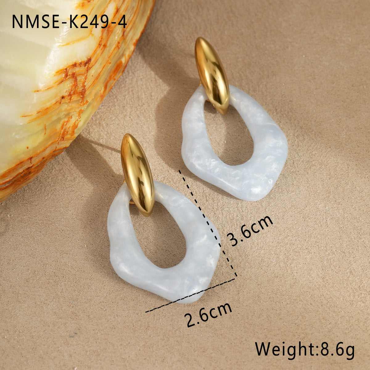 Irregular Resin Drop Earrings — earrings, view 7