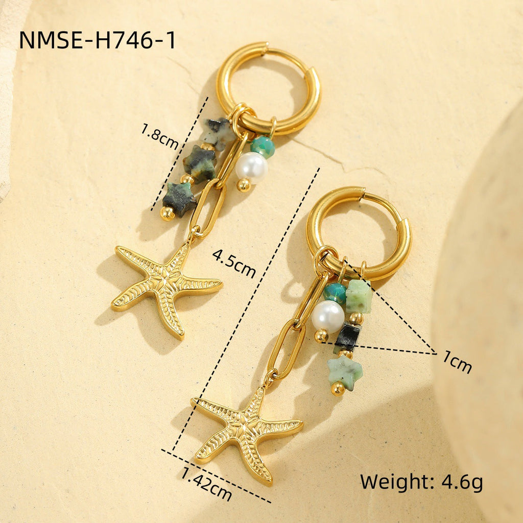 Starfish Shell Hoop Earrings — earrings, view 11