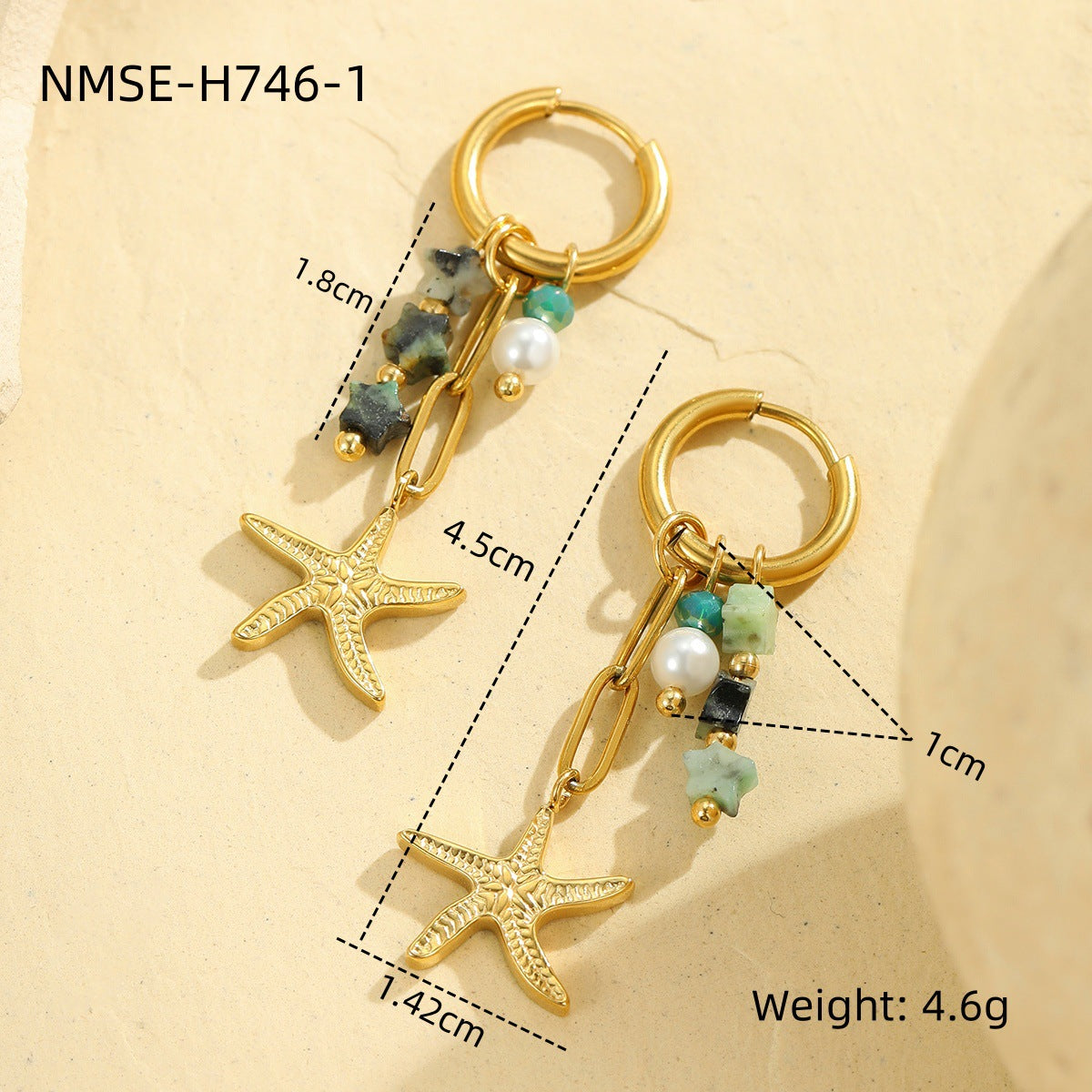 Starfish Shell Hoop Earrings — earrings, view 11