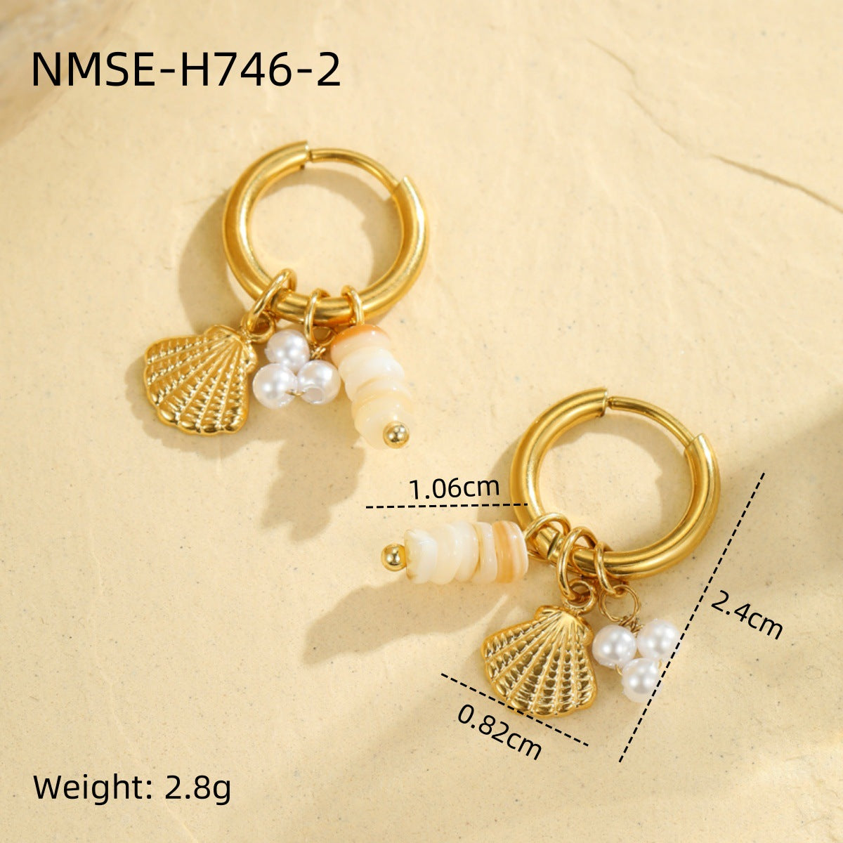 Starfish Shell Hoop Earrings — earrings, view 12