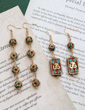 Beaded Tassel Hoop Earrings — earrings