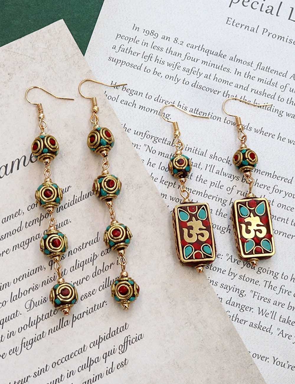 Beaded Tassel Hoop Earrings — earrings