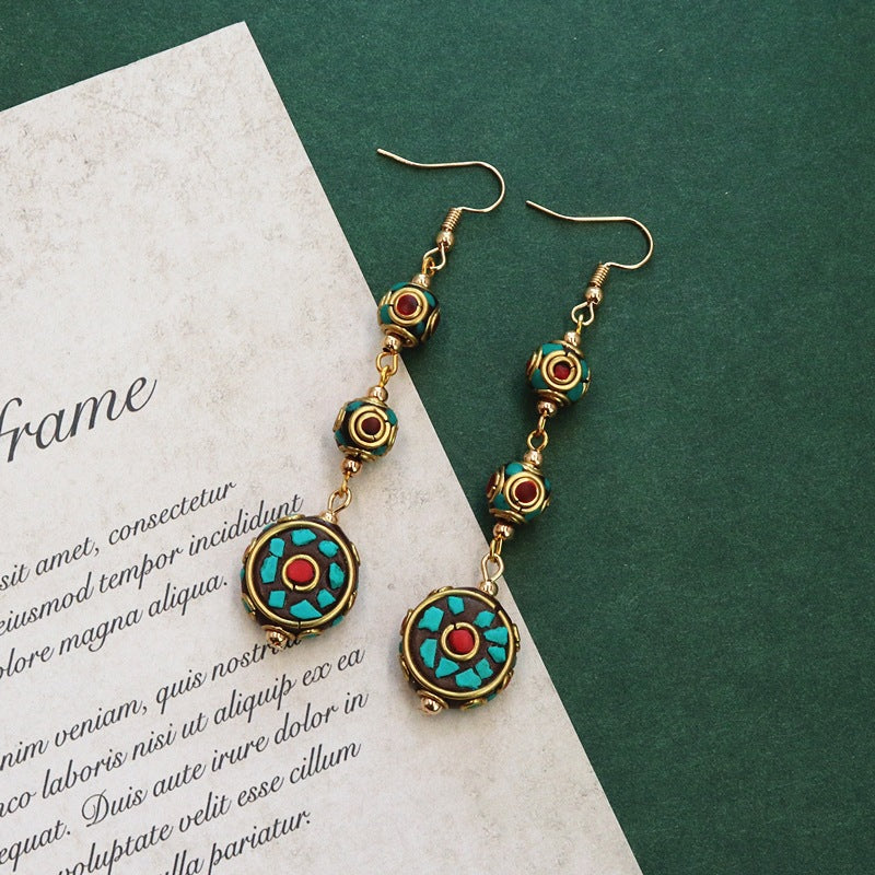 Beaded Tassel Hoop Earrings — earrings, view 5