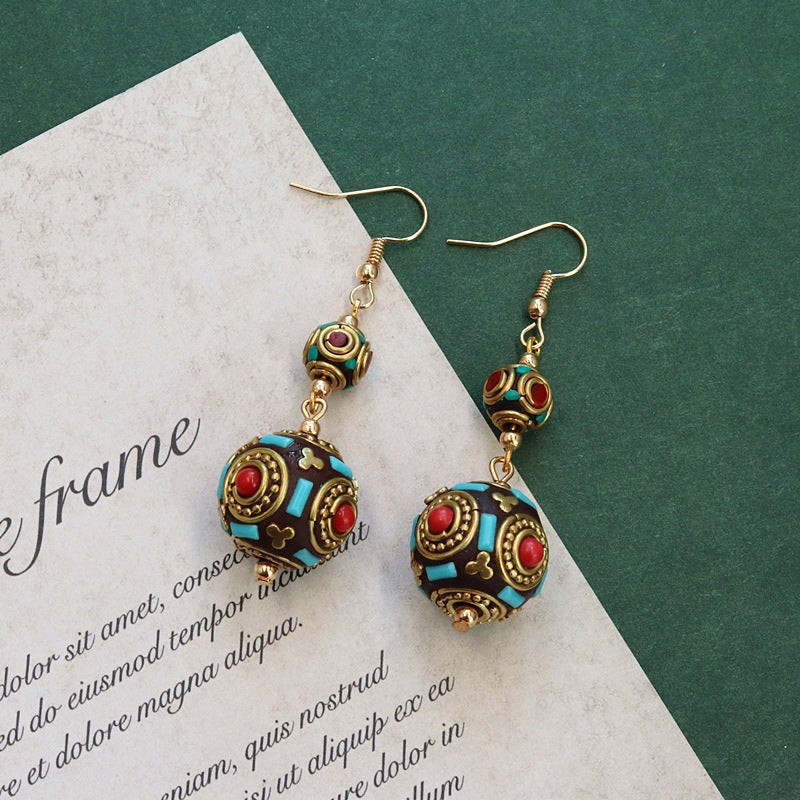 Beaded Tassel Hoop Earrings — earrings, view 10