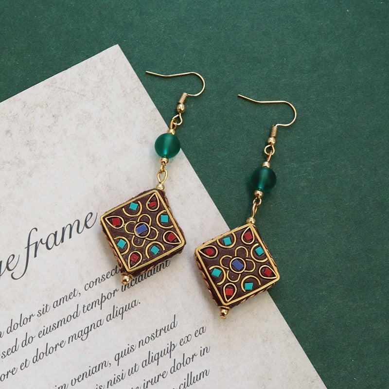 Beaded Tassel Hoop Earrings — earrings, view 11