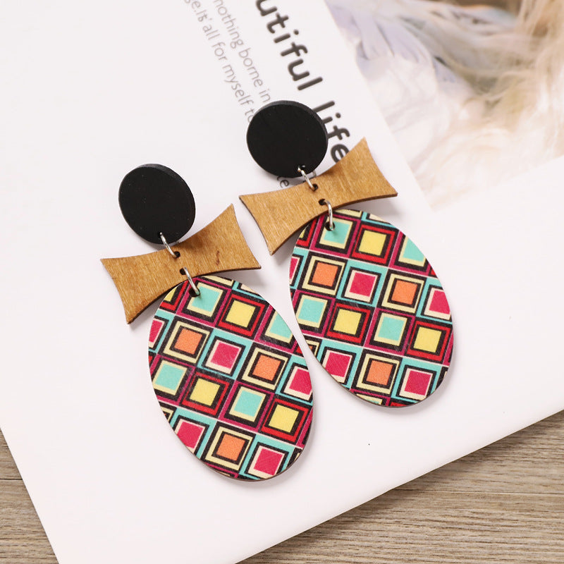 Ethnic Wood Tassel Earrings — earrings, view 3
