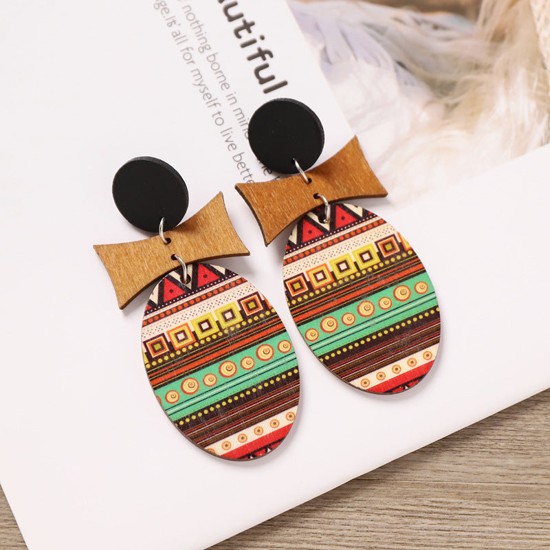 Ethnic Wood Tassel Earrings — earrings, view 4