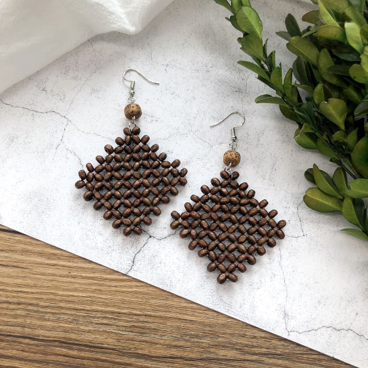 Hollow-Out Straw Beach Earrings — earrings, view 4