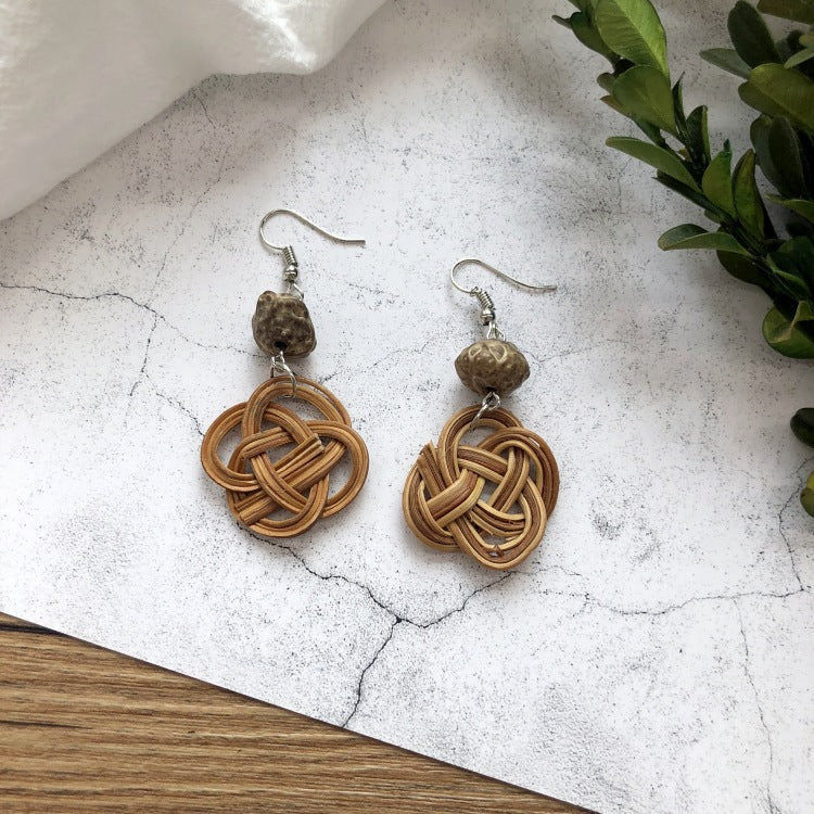 Hollow-Out Straw Beach Earrings — earrings, view 17