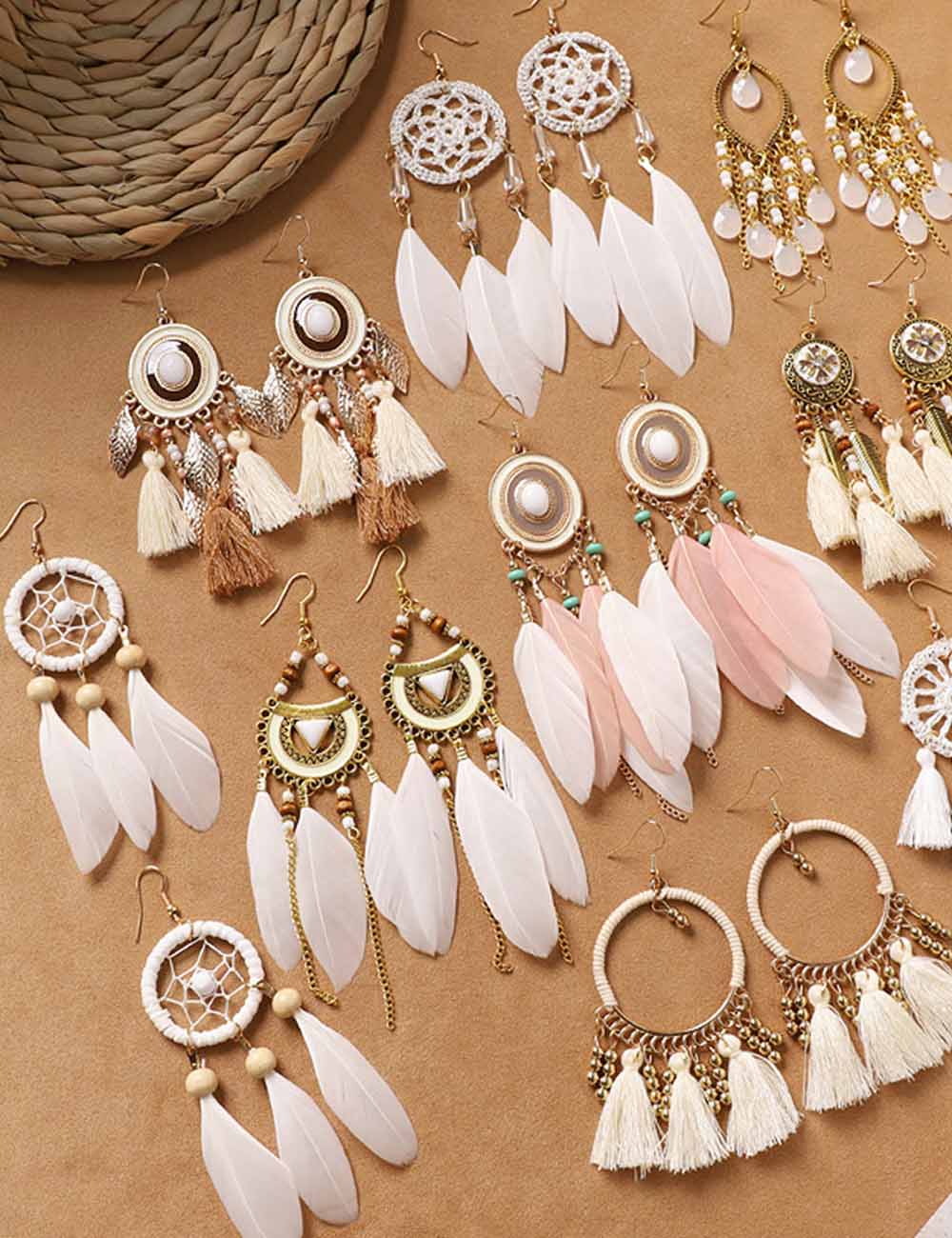 Feather Tassel Drop Earrings — earrings