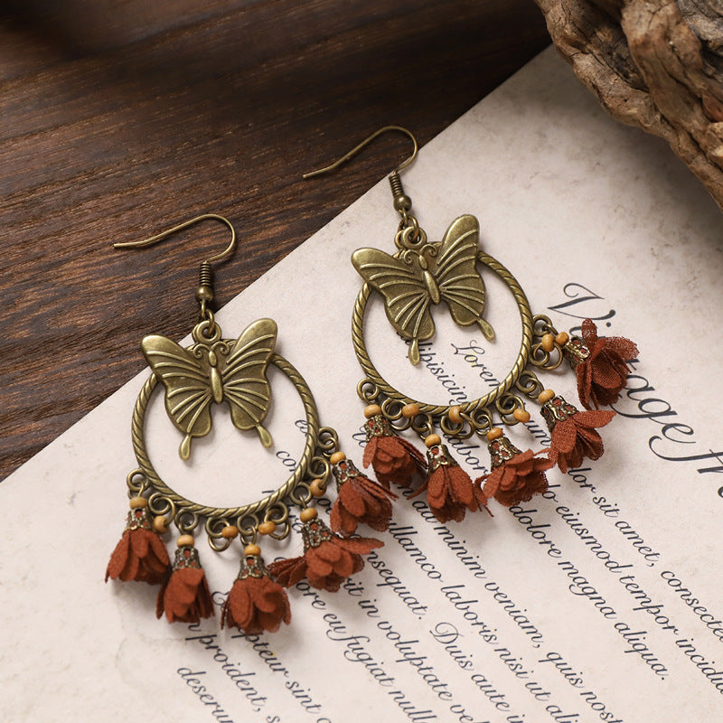 Round Skeleton Drop Earrings — earrings, view 4