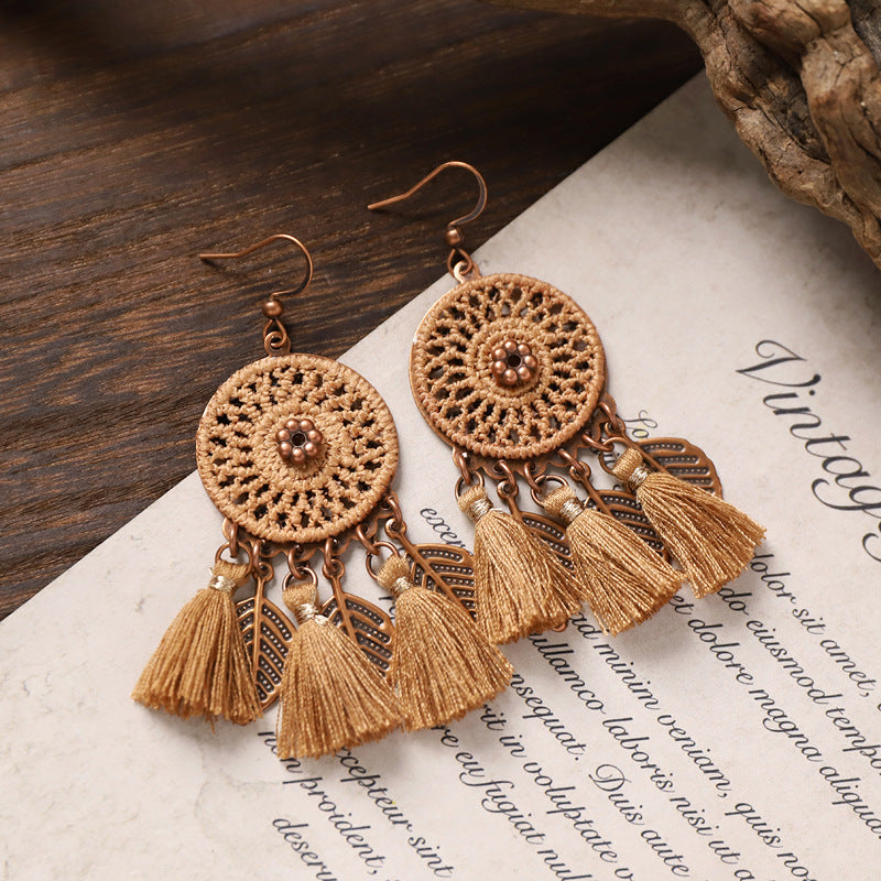 Round Skeleton Drop Earrings — earrings, view 6