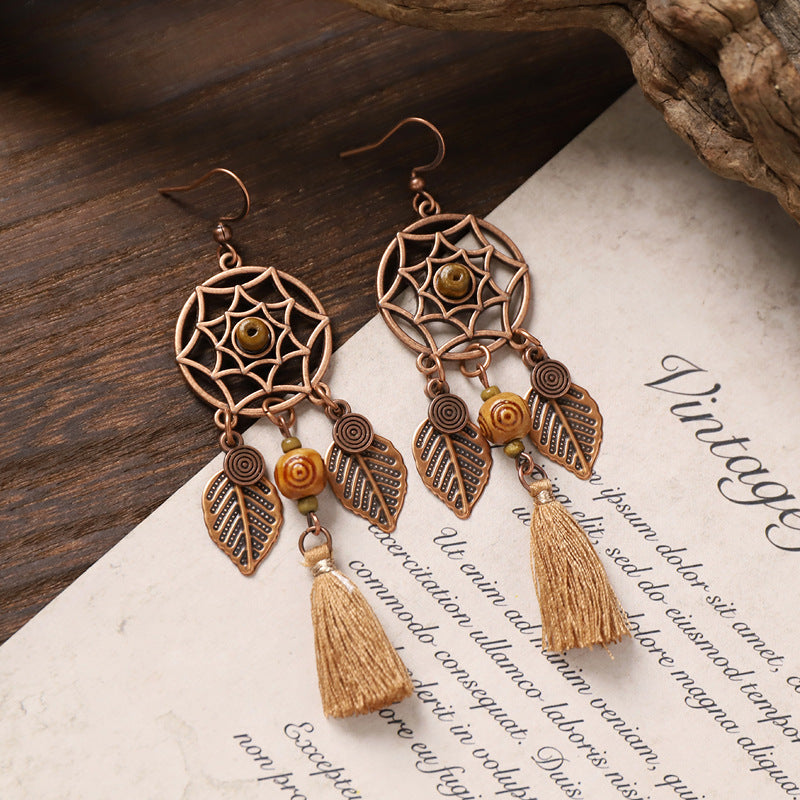Round Skeleton Drop Earrings — earrings, view 9