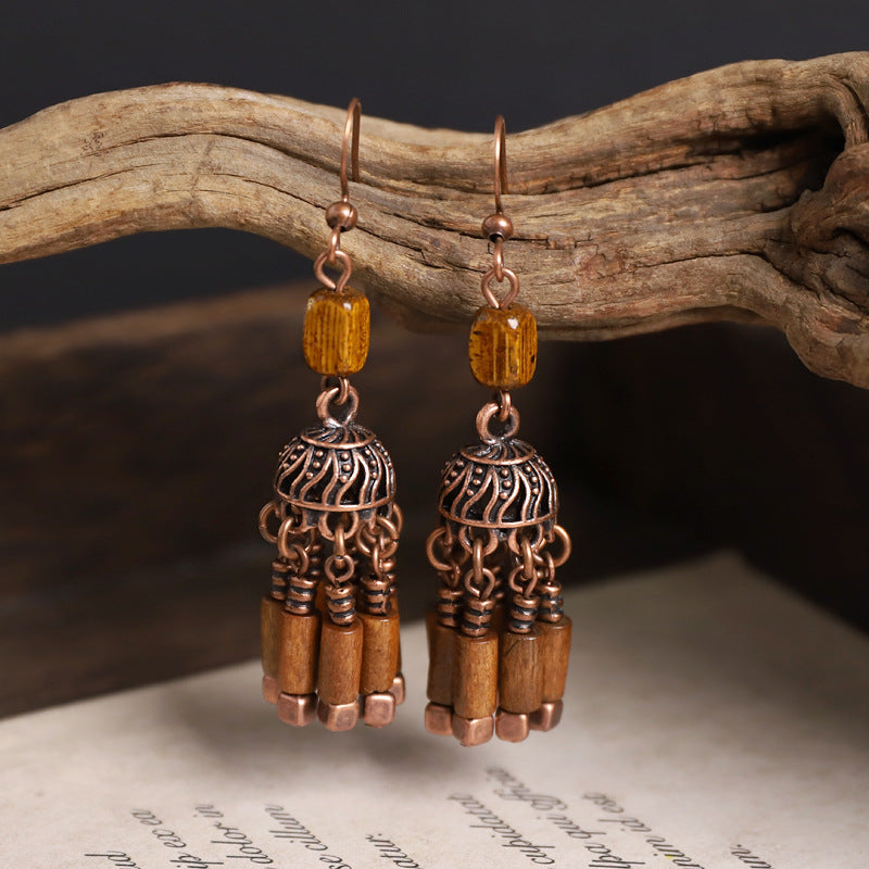 Round Skeleton Drop Earrings — earrings, view 12