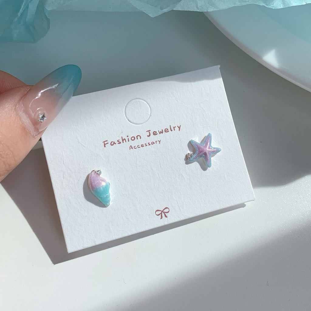 Sea Style Shell Stud Earrings — earrings, view 5