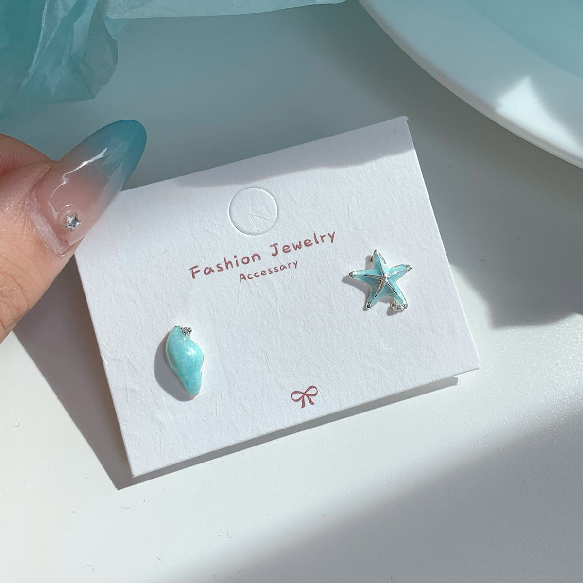 Sea Style Shell Stud Earrings — earrings, view 6