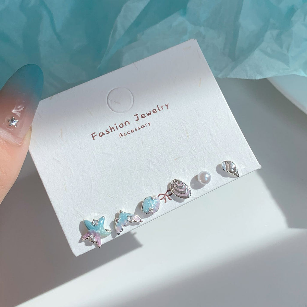 Sea Style Shell Stud Earrings — earrings, view 7