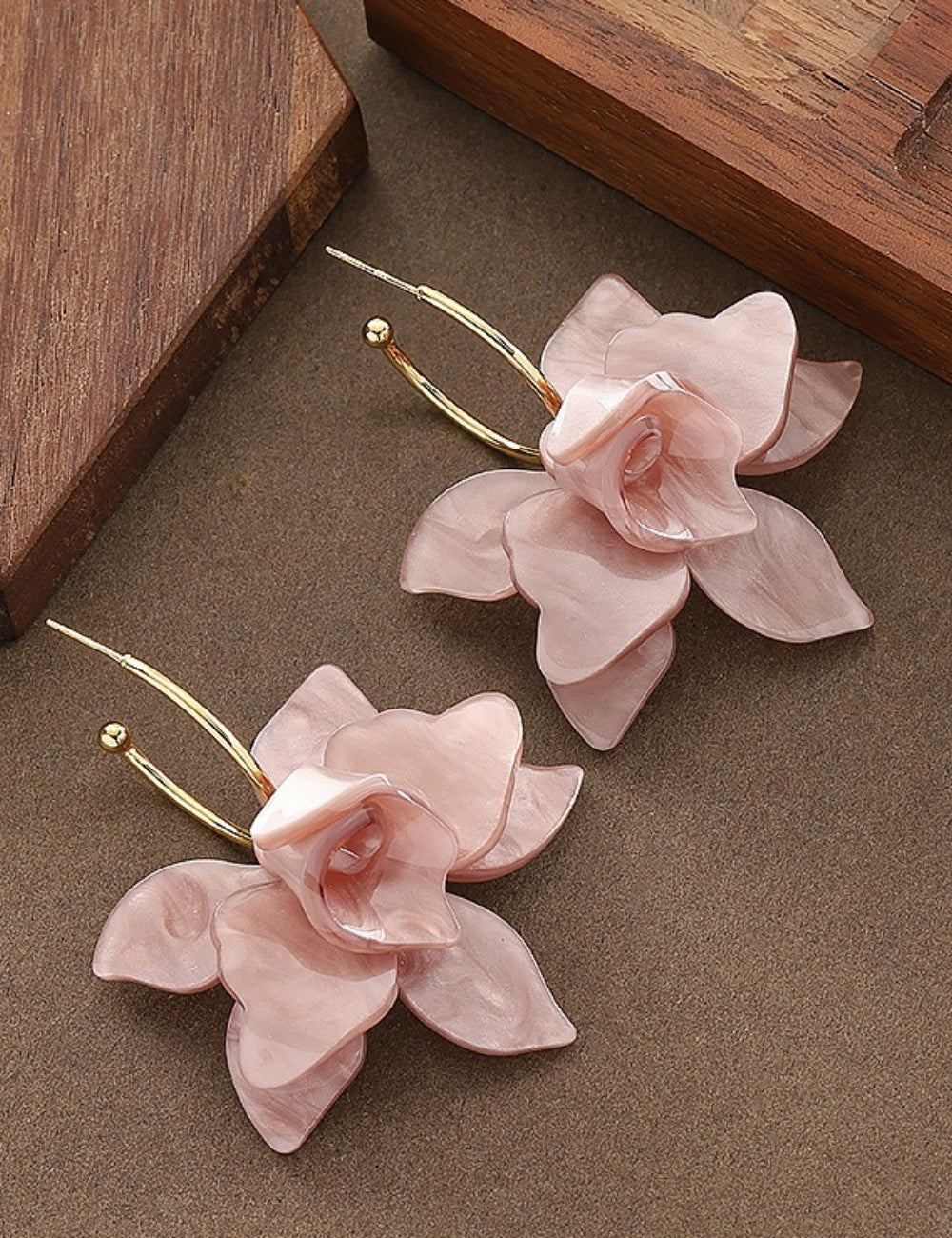 Solid Colour Floral Stud Earrings — earrings