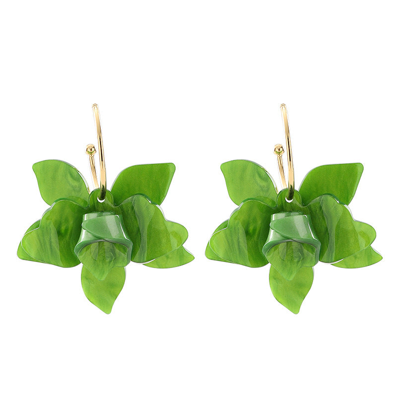 Solid Colour Floral Stud Earrings — earrings, view 5