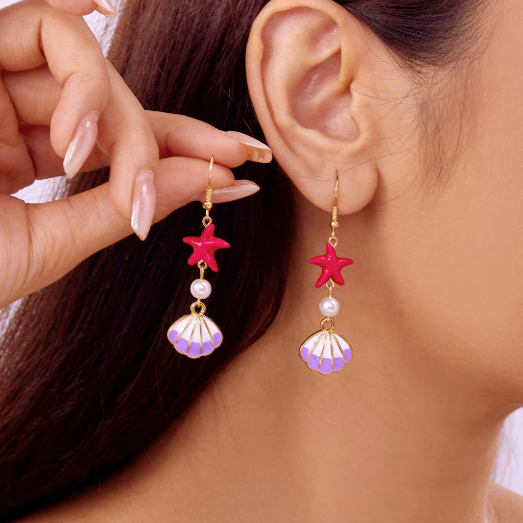 Starfish Tassel Drop Earrings — earrings, view 11