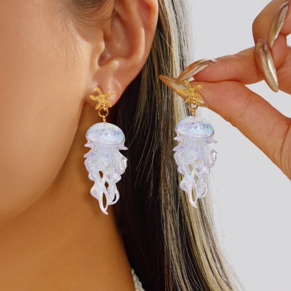 Starfish Tassel Drop Earrings — earrings, view 18